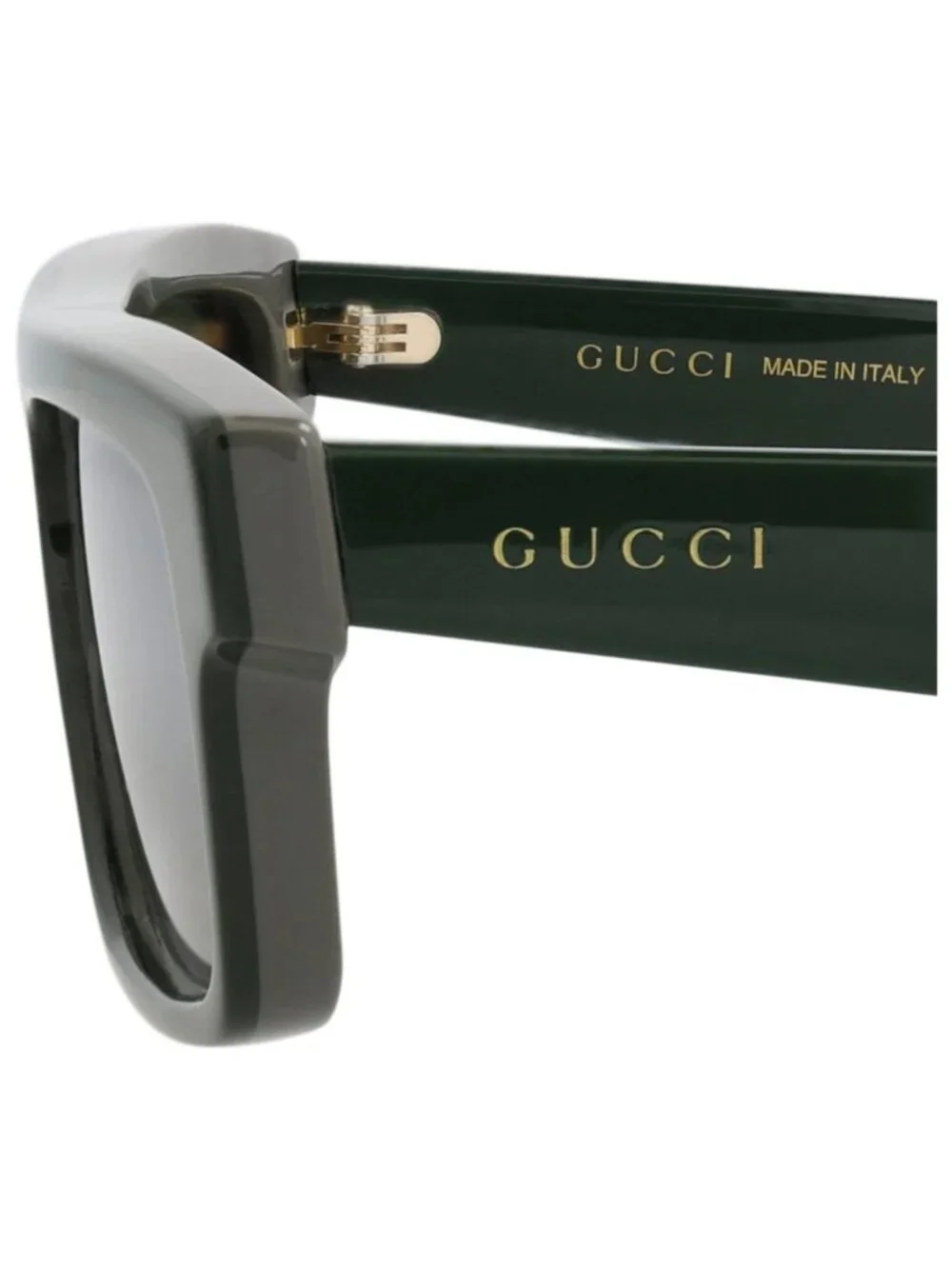 New Gucci Women's Sunglasses Square Rectangle Recycled Acetate Frame Mens Green